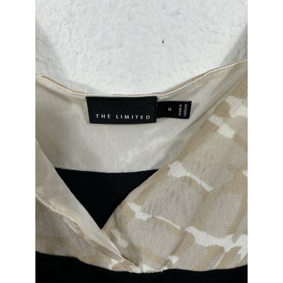 Vintage Y2K Cami Tank Top The Limited Size M Mesh Nylon Beige Geometric - Picture 5 of 9